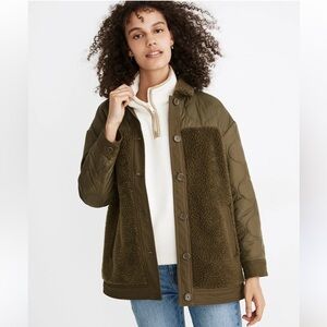 Madewell Hybrid Sherpa Jacket Green Sz Small